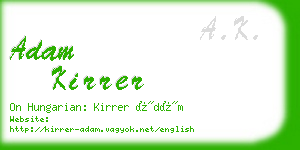 adam kirrer business card
